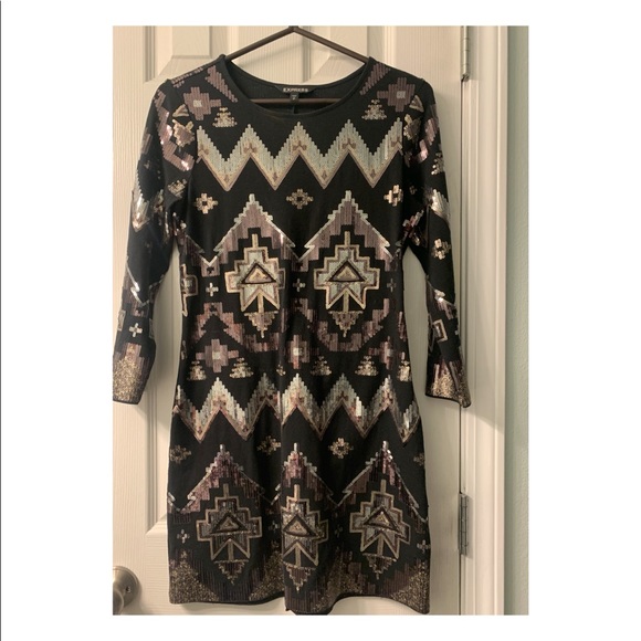 Express knee length sequin dress - Picture 1 of 3